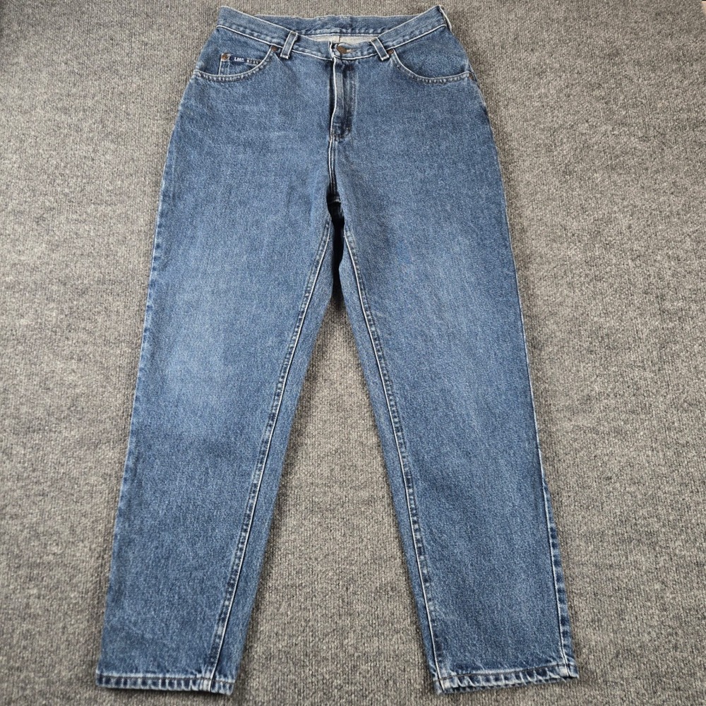 Lee Original Jeans Women 10P Blue High Waisted Tapered Leg Denim